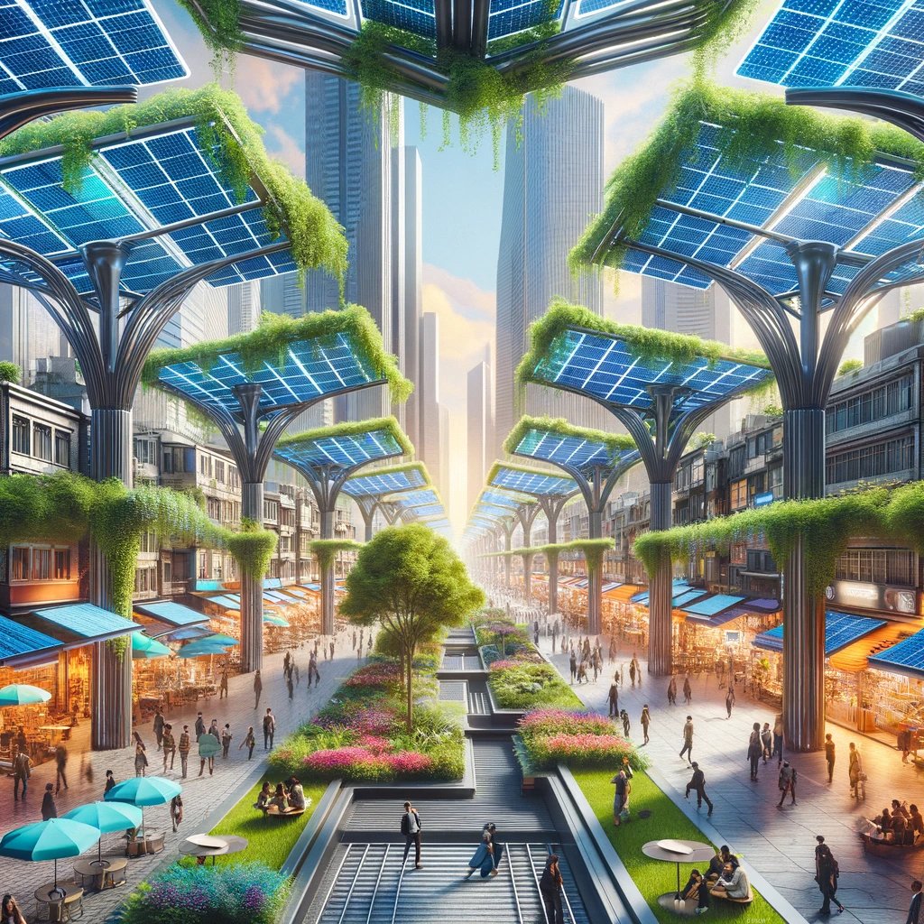 TheCuratorAI's tweet photo. Solar Canopy Streets🌳 

Streets shaded by solar canopies, powering homes and businesses. 

#SolarCanopies #Solarpunk #AIFuture #SustainableEnergy #solarenergy #AIArt https://t.co/0kTce9kxoZ