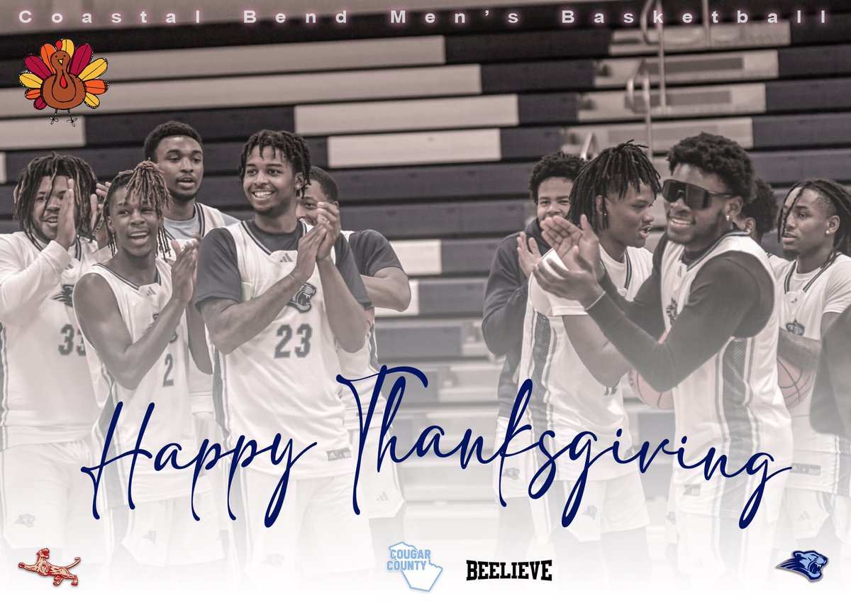 Happy Thanksgiving from the Cougar Bball Family. Very appreciative of your continued support! #CougNation #BeelievevilleTx