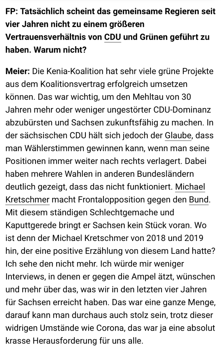 PrinterPapst's tweet photo. Wenn @Ka_Meier fragt: „Wo ist der Michael #Kretschmer von 2018/19 hin?“
@freie_presse-Interview mit designierter #ltwsn24-Spitzenkandidatin zur Bewerbung für #Grüne|n-#Parteirat auf #BDK23, zu #SachsenKenia & #SchwarzGrün im Bund.
Ausschnitt 👇🏼 & ganz 👉🏽 https://t.co/iD0ZEHv2QG https://t.co/Hqd07WX9IP