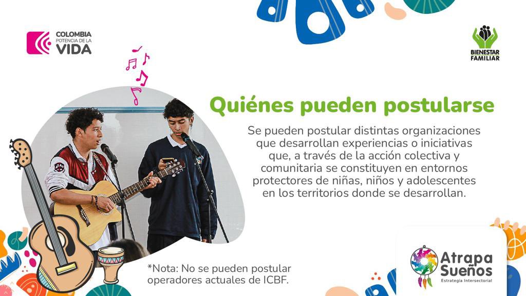 ICBFColombia's tweet photo. ¡Es hora de postular tu iniciativa o experiencia territorial! 

Tienes hasta el 2️⃣7️⃣ de noviembre para postularte y ayudarnos a promover experiencias culturales y recreativas para niños, niñas y adolescentes en el país. 

Postúlate aquí 👉🏼https://t.co/Go6yzCNyIk https://t.co/1WKdbQKqLX