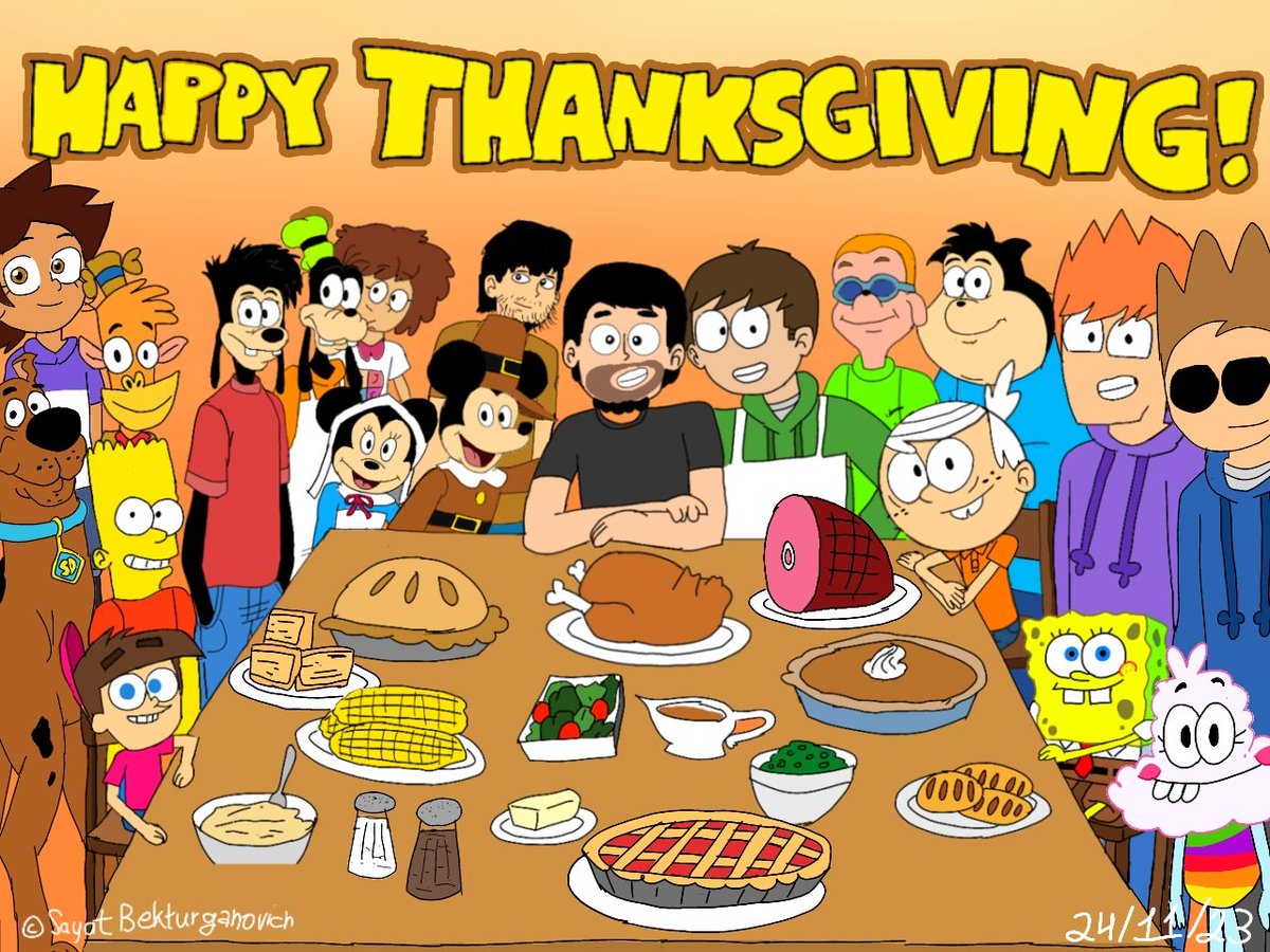 Happy Thanksgiving to everyone in 2023! 🦃🥧🍂 🍁🦃🍽🥧

#sayatbekturganovich #spongebob #gooftroop #maxgoof #goofy #petejunior #bobby #theowlhouse  #middlemostpost #eddsworld #scoobydoo #thesimpsons #fairlyoddparents #thanksgiving #fanart #drawing #digitalart #digitalartist #art