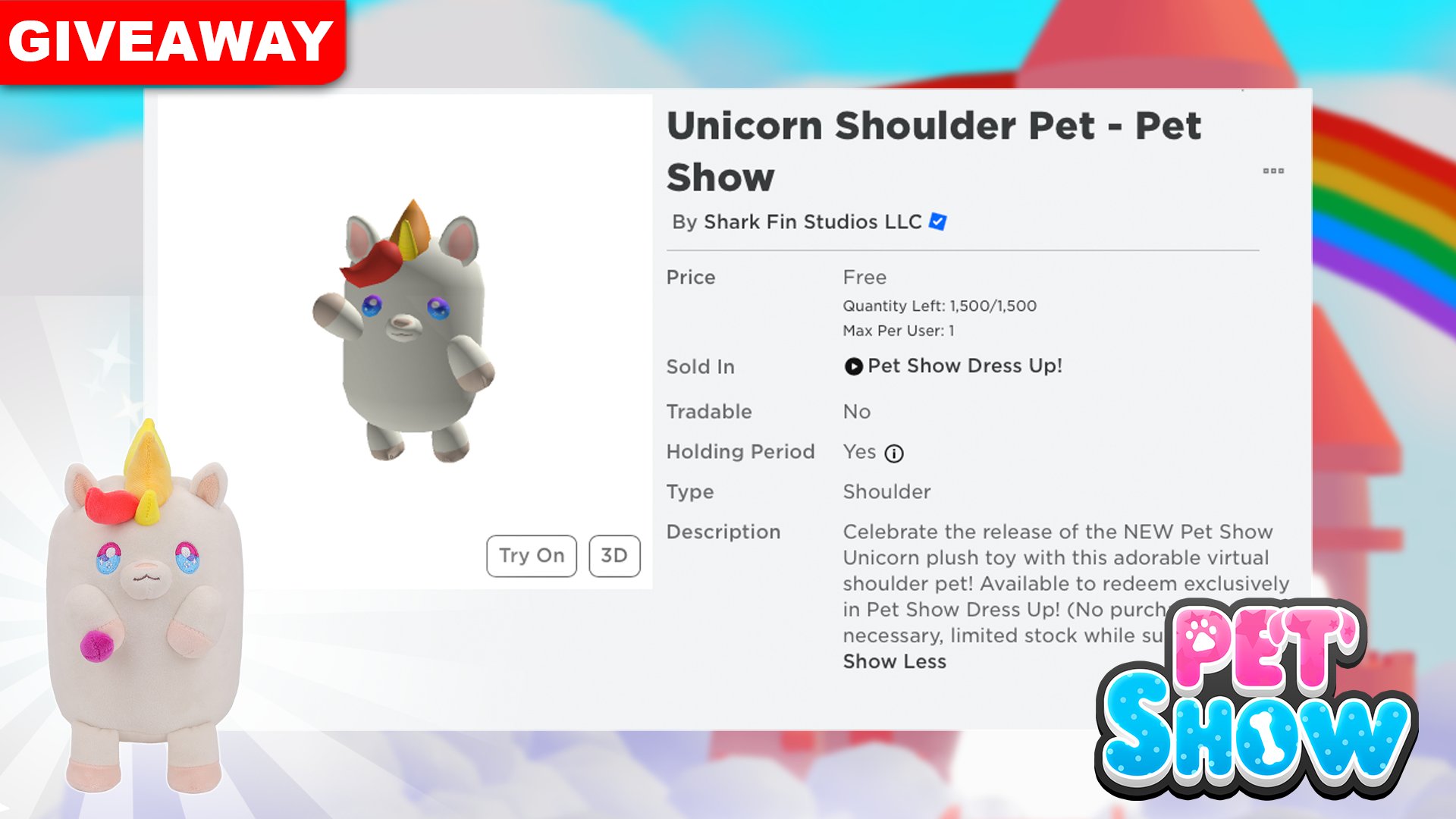 Roblox: How to Get a Unicorn Pet