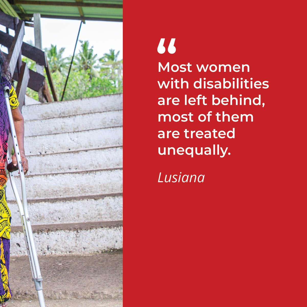 Gender inequality impacts women everywhere. Women with disabilities lack access to education and employment opportunities, and are at even greater risk of domestic violence. This is their reality bit.ly/3QO2lh8