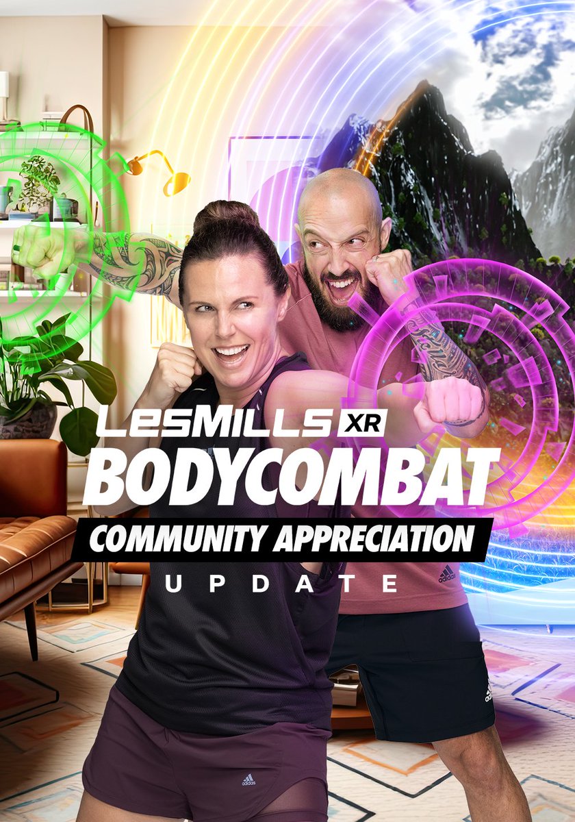 Endorphins hit hard in XR! New LES MILLS XR BODYCOMBAT workouts to say thank you, to you, our community, for continuing to sweat with us. 💦 oculus.com/experiences/qu…