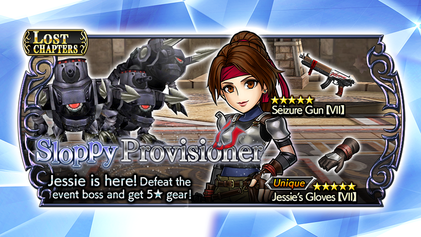 Jessie's Lost Chapter: Sloppy Provisoner is ongoing in #DissidiaFFOO! Make sure to take on the Lost Chapter Jessie co-op token challenge to obtain BT Enhancement Materials, Burst Power Tokens, and more! What team did you use to clear the Sloppy Provisoner SHINRYU quest? #FF7