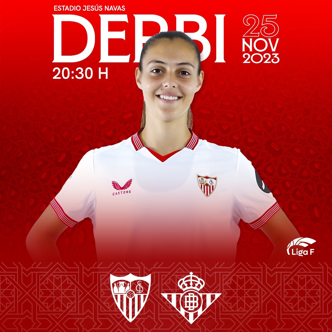 SevillaFC_Fem's tweet photo. 𝗔𝗗𝗘𝗟𝗔𝗡𝗧𝗘, 𝗠𝗜 𝗦𝗘𝗩𝗜𝗟𝗟𝗔, 𝗔𝗗𝗘𝗟𝗔𝗡𝗧𝗘. ⚪️🔴

#ElGranDerbi Femenino se juega este sábado en el Estadio Jesús Navas. 🏟️🔝

#SevillaFCFem #LigaF #WeareSevilla #NuncaTeRindas https://t.co/yQVtMLNflM