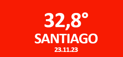 🥵 Desde marzo, casi 8 meses, que #Santiago no registraba una temperatura máxima oficial tan sofocante. Registro 23.11.23 #QuintaNormal @meteochile_dmc @meganoticiascl @Mega @MuchoGustoMEGA