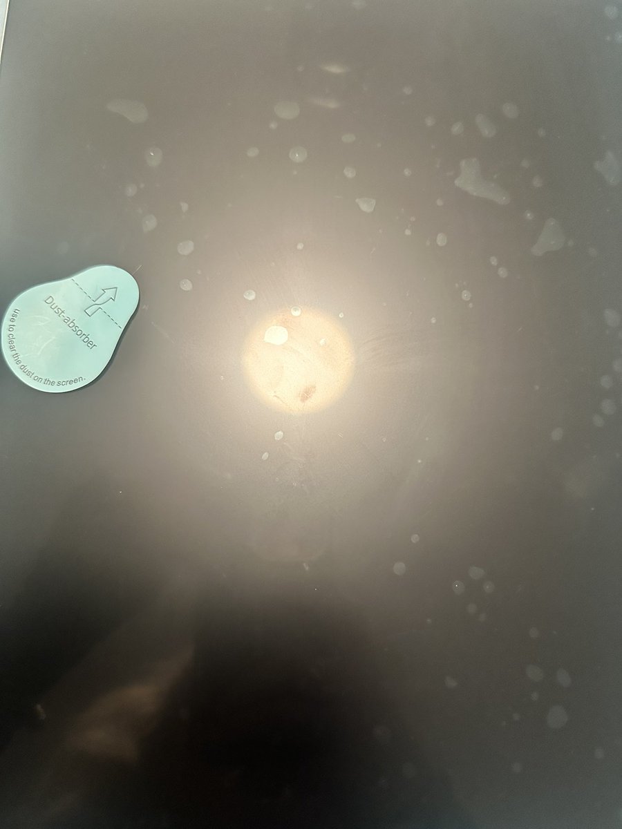happy_plotting's tweet photo. @paperlike Mine is terrible. It’s the 2, and there are bubbles and particles everywhere no matter how much I lint roll the dust absorber on a brand new iPad. I hate it and consider it unusable. You need to be bald and applying in a 100% plastic and sanitized room. I’m about to scream. https://t.co/jqf3wJVLS0