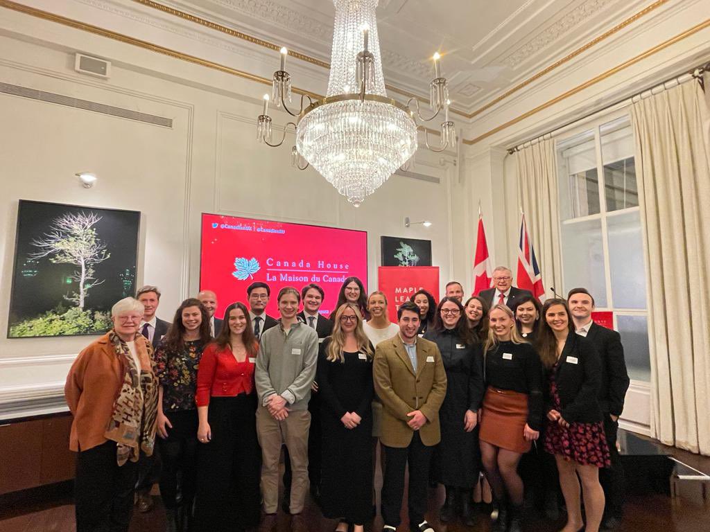 Delighted to welcome the <a href="/CCSF67/">CCSF</a> &amp; their 2023-2024 scholars at #CanadaHouse this evening, alongside donors &amp; trustees incl. <a href="/MapleTrust/">The Maple Leaf Trust</a>! This year's cohort includes academics from 7 different universities conducting breakthrough research in law, the environment, the arts &amp; more.