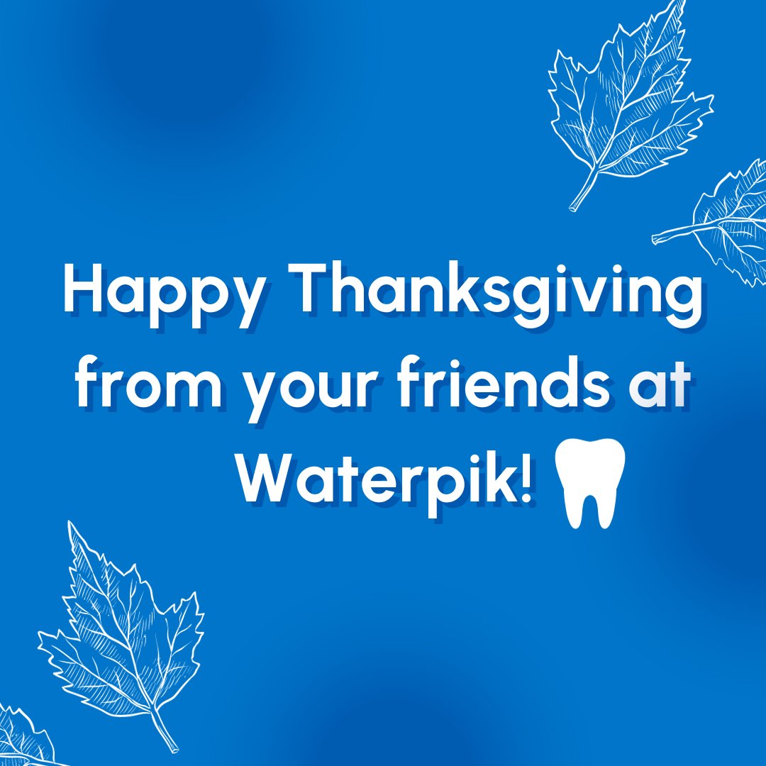 Waterpik's tweet photo. Happy Thanksgiving! Remember to freshen up your smile post-dinner with your Waterpik Water Flosser! ✨🦷  #Waterpik  #DentalHealth #ThanksgivingSmiles #ThanksgivingDinner #OralCare #HealthySmile #OralHygiene  #SmileCare #FlossingTips #DentalWellness https://t.co/BT0hBfsExS