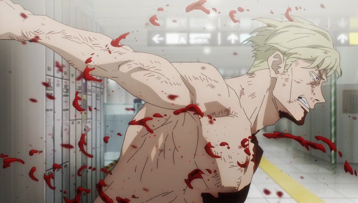 PikachuGTR5's tweet photo. Nanami agotado y medio destruido, pero preocupado por sus compañeros y dándolo todo hasta el último momento... 

No todos los heroes llevan capa, algunos llevan corbata 💛

#JujutsuKaisen #呪術廻戦 #JJK https://t.co/Qe2GAvN481