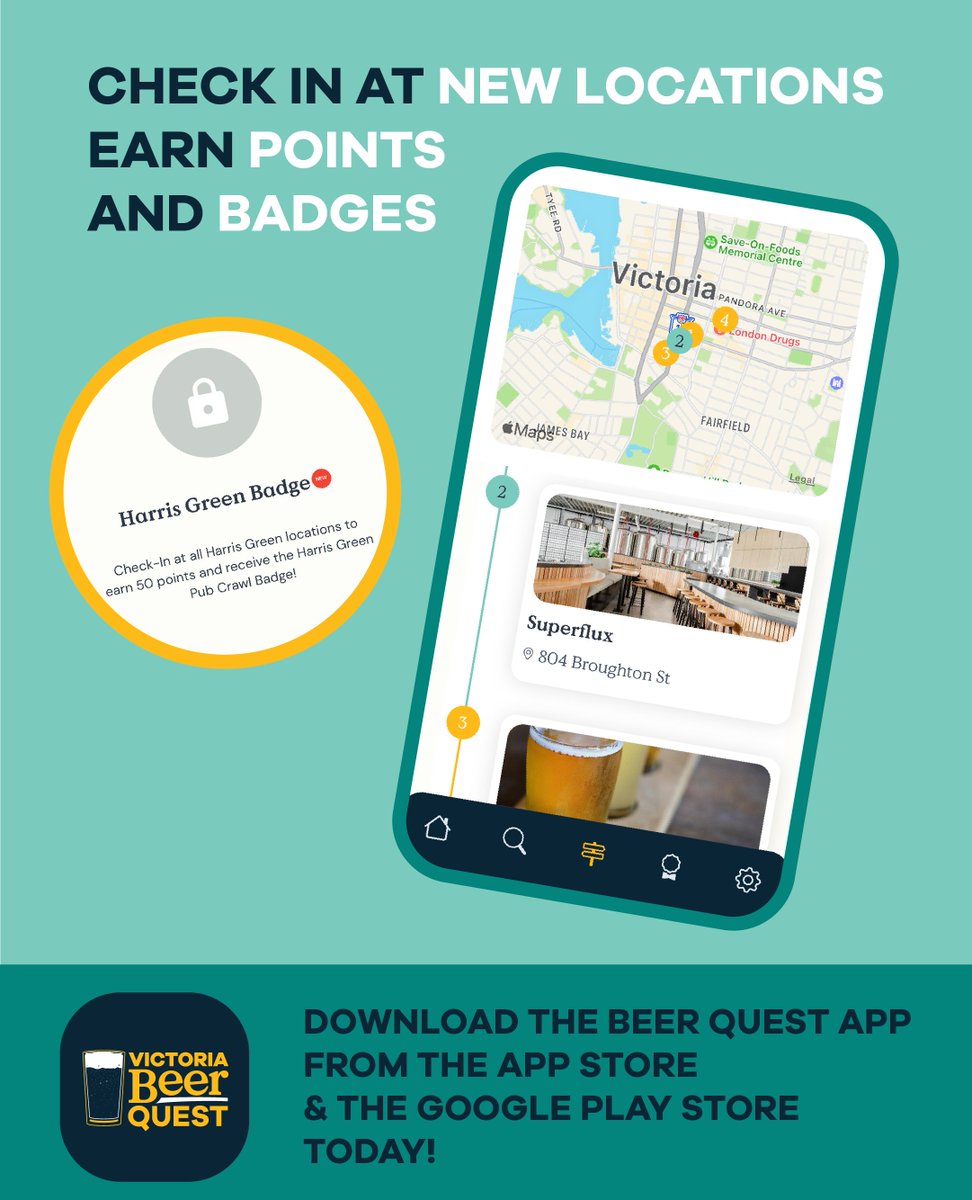 🍺 We've got some exciting news for our friends on the Beer Quest App! We're coming at you with a brand new Pub Crawl in Harris Green! 👉️ Download Beer Quest from the app store today: qr.link/HiPMS7 #VictoriaBeerSociety #VicBeerSociety #craftbeer #victoria #BeerQuest