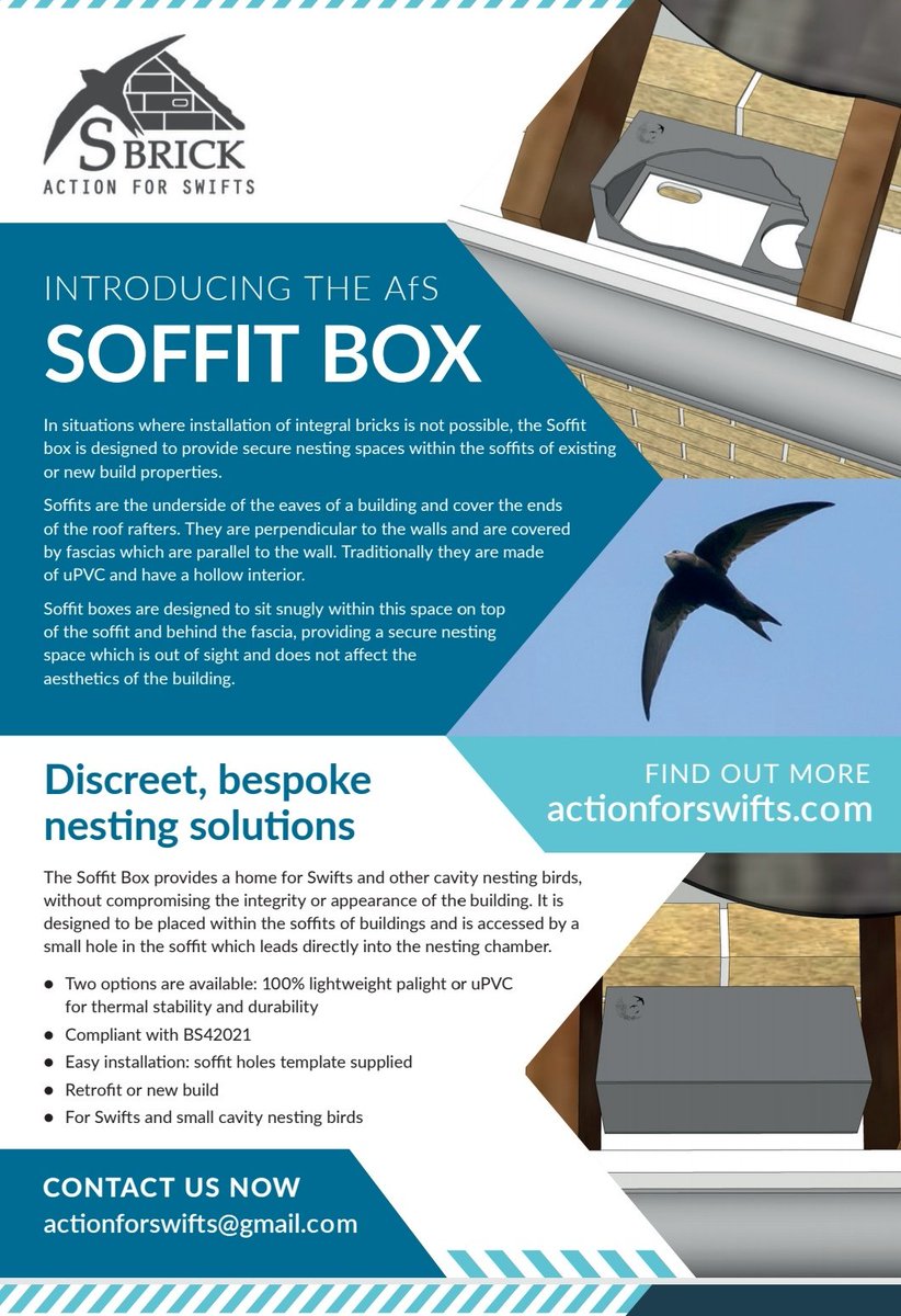 Simple solution to create nests for #Swifts in boxed soffits. Available from @AfSwifts Please help promote this product to anyone having roof works done esp #housingassociations Great way to save Swift colonies when re-roofing. #urbanbiodiversity