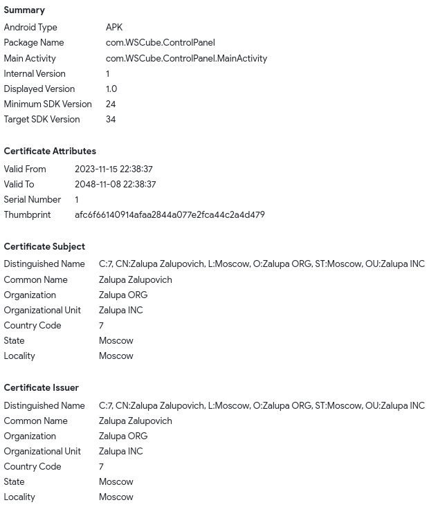 malwrhunterteam's tweet photo. "WeChat.apk": 1c80567efb0b4ad10c97247862dd32fc8abc9cbb04f7e1e9c6624745d99dbd8c https://t.co/xDU301B8Qk