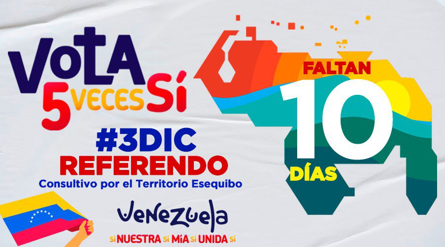 Es un nuevo momento histórico, el Quinto Consenso que convoca a todo un pueblo a defender la integridad de la Venezuela Toda. Es nuestra causa justa: Defender el Esequibo. #DiosTeBendigaMaduro
