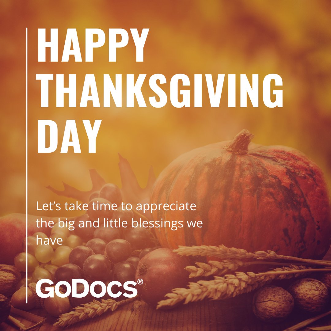 1GoDocs's tweet image. Happy Thanksgiving from our #GoDocs family to yours! 

As we celebrate this season of thanks, we want to express our heartfelt appreciation to you – our valued clients, partners, and friends. We wish you a delightful Thanksgiving filled with happiness and harmony.

#Thanksgiving