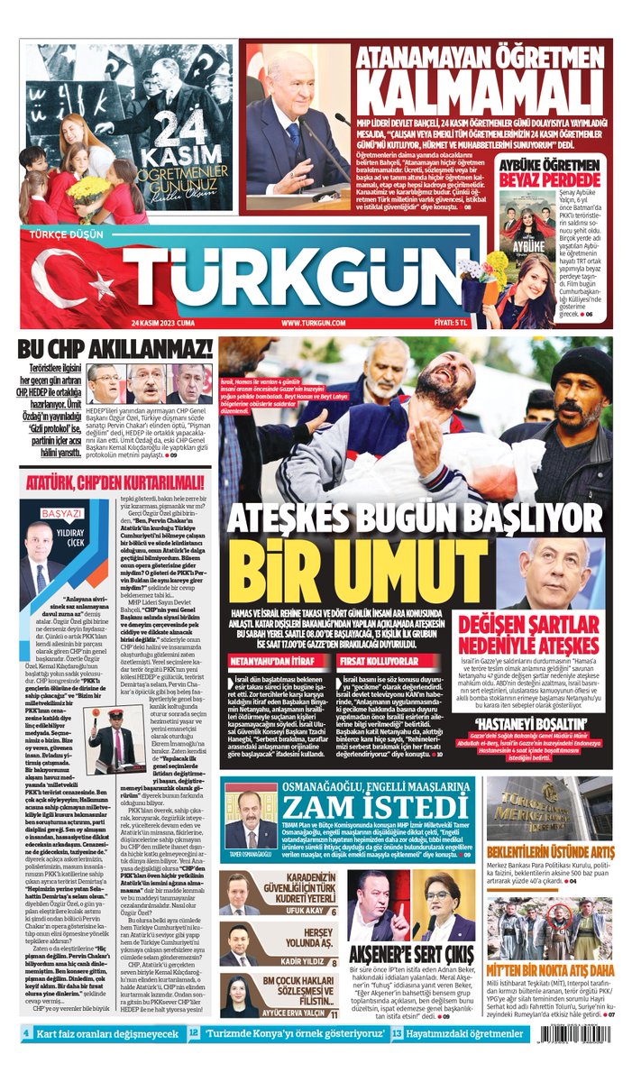 Gazetemizin 24 Kasım 2023 Cuma baskısını inceleyebilirsiniz... #Türkgün #turkgungazetesi