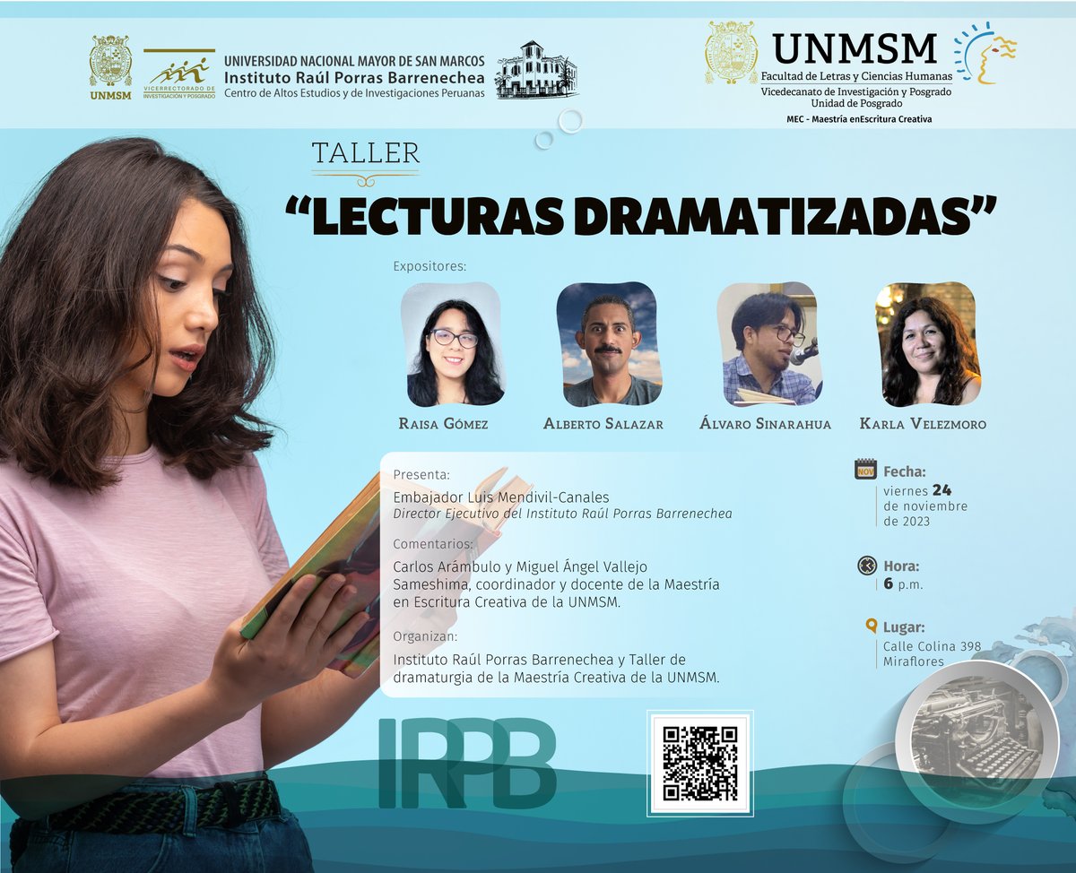 MaryVizcarra16's tweet photo. PRESENTACIÓN DE “LECTURAS DRAMATIZADAS”  POR LOS ALUMNOS DEL TALLER DE DRAMATURGIA DE LA  MAESTRÍA EN ESCRITURA CREATIVA DE LA UNMSM https://t.co/eO0FEQgqao https://t.co/JqTbOL0ARo