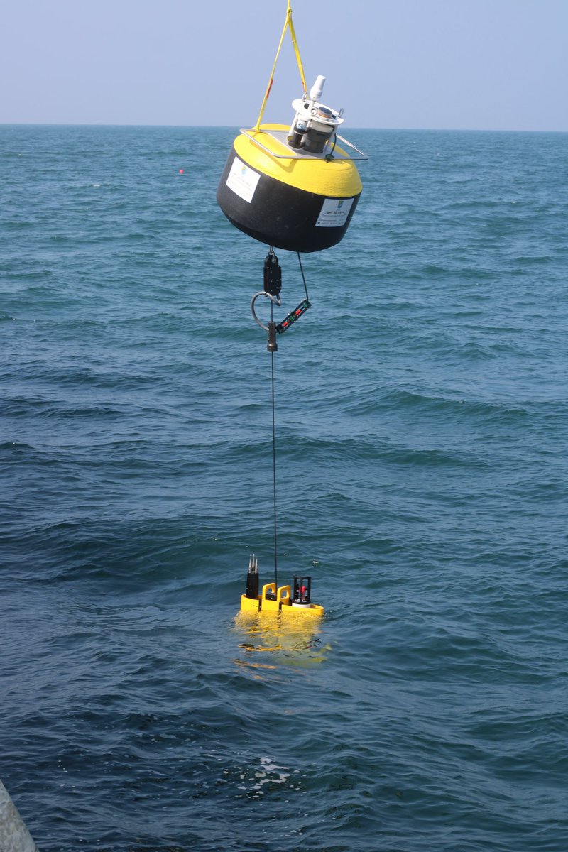 Talrushaid's tweet photo. We were able to successfully deploy a wirewalker (@delmarocean) mounting a Microrider (@RSI_Turbulence) and RBR Maestro (@rbr_global). Also, a mooring with 30+ temperature sensors spanning the water column and two signatures-1000 (@NortekNews). https://t.co/8AX77lsdDZ