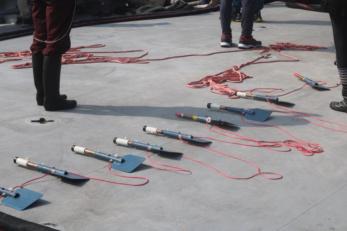 Talrushaid's tweet photo. We were able to successfully deploy a wirewalker (@delmarocean) mounting a Microrider (@RSI_Turbulence) and RBR Maestro (@rbr_global). Also, a mooring with 30+ temperature sensors spanning the water column and two signatures-1000 (@NortekNews). https://t.co/8AX77lsdDZ