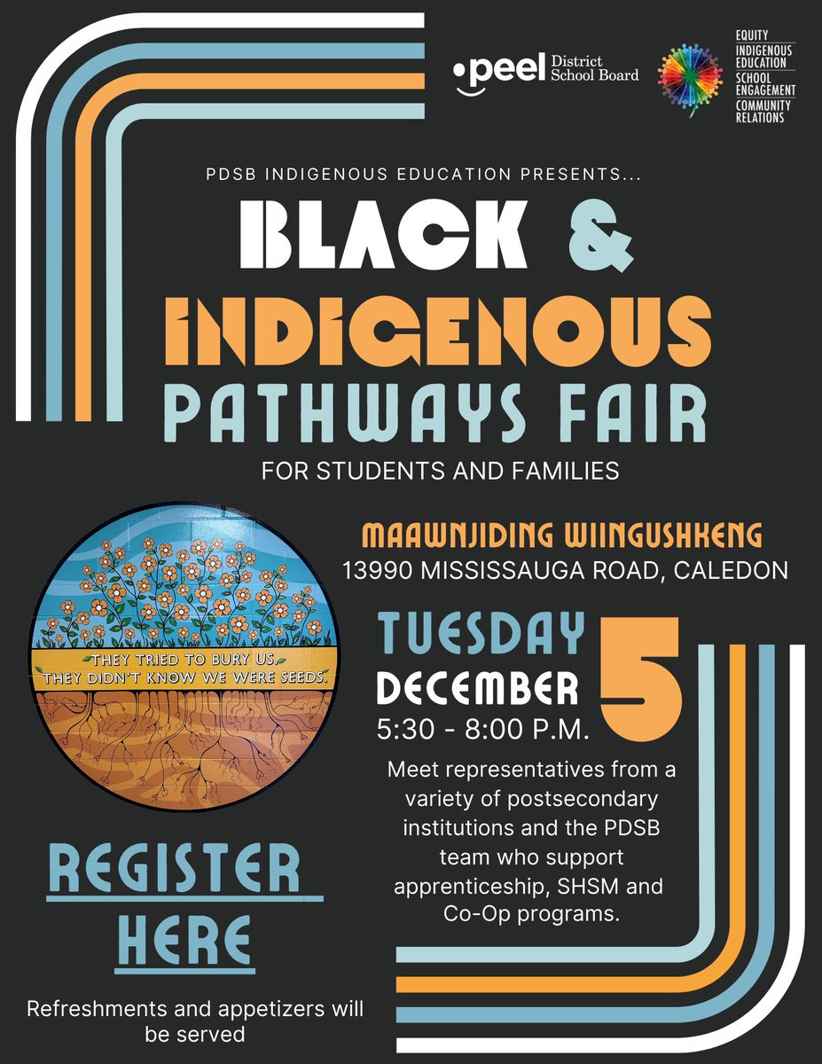 PDSB Indigenous Department (@pdsbindigenous) on Twitter photo Join us for an opportunity for Black&Indigenous Students to meet reps from a variety of Post-Secondary Institutions including University, College, & workplace. Also, meet the team from the Board who support Apprenticeships, SHSM and Co-Op.   Register here: forms.gle/Zv12gYKAVgQCp1… Join us for an opportunity for Black&Indigenous Students to meet reps from a variety of Post-Secondary Institutions including University, College, & workplace. Also, meet the team from the Board who support Apprenticeships, SHSM and Co-Op.   Register here: forms.gle/Zv12gYKAVgQCp1…
