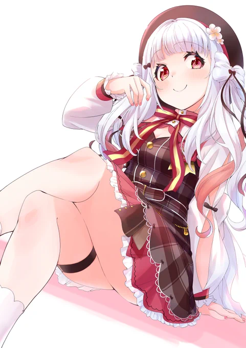 お題箱より、「優雅に足を組んで腰かけている新衣装天城てんさん」です。 #てんあーと 