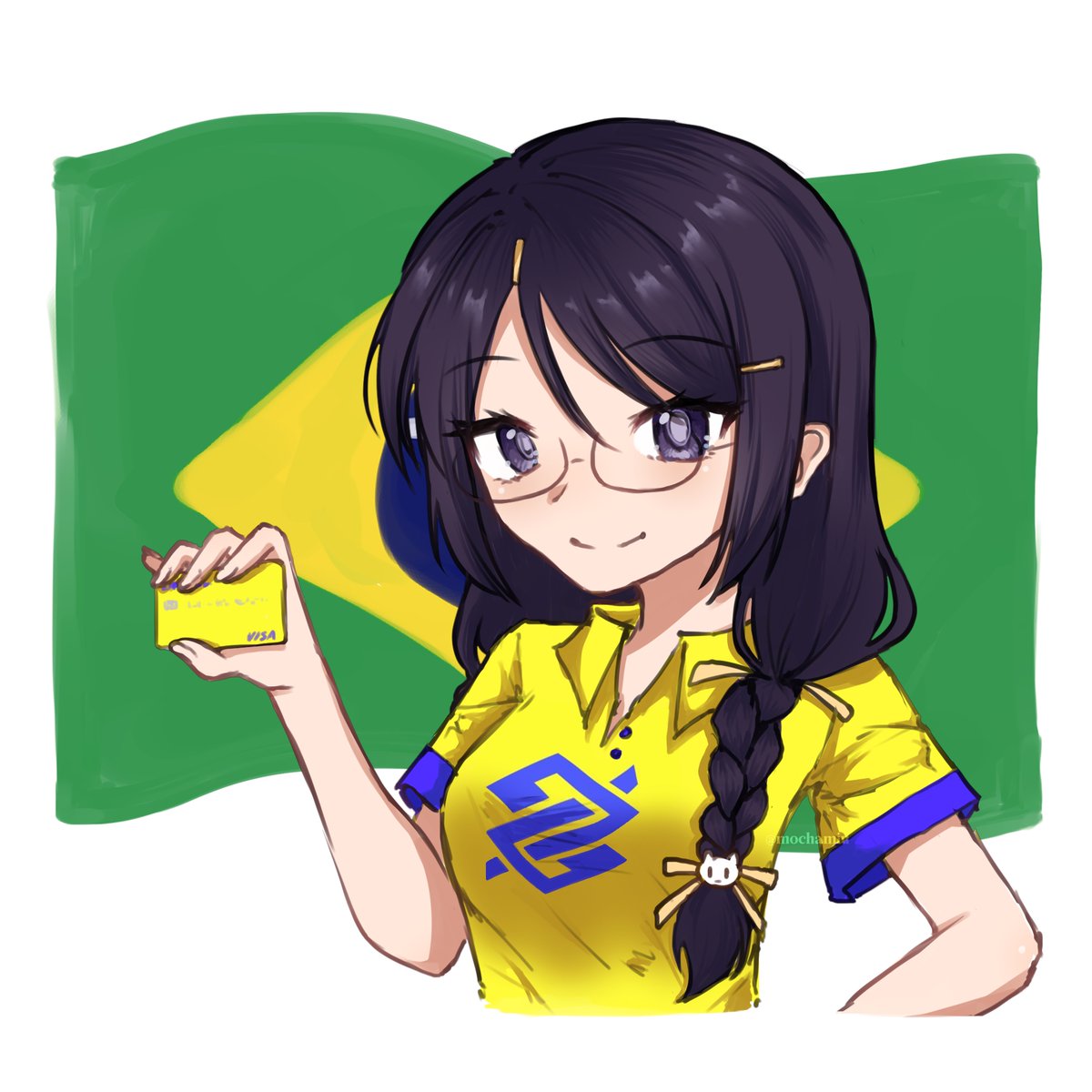 mochamiu's tweet photo. no one told me hanekawa x bank of brazil collab just dropped https://t.co/4NIWfdH86p