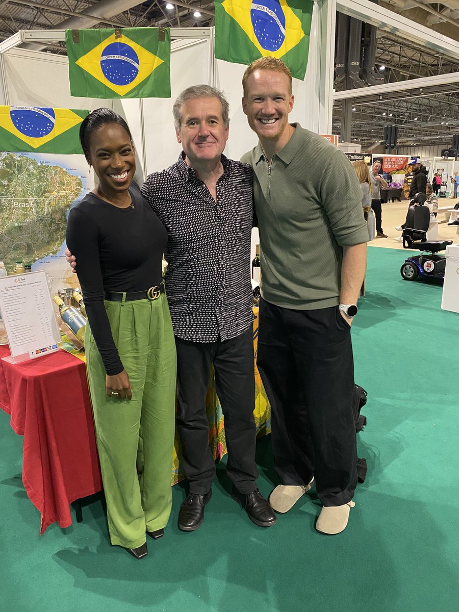A fab 1st day <a href="/BBCGoodFoodShow/">BBC Good Food Show</a> Tge <a href="/GoBrazilWines/">Go Brazil Wines</a> went down a storm. Nic introduced Olympian Greg &amp; his ice dance partner, world figure skater Vanessa James, to the delights of Brazilian wines. They loved them! If you’re visiting, we’re on stand Q86.