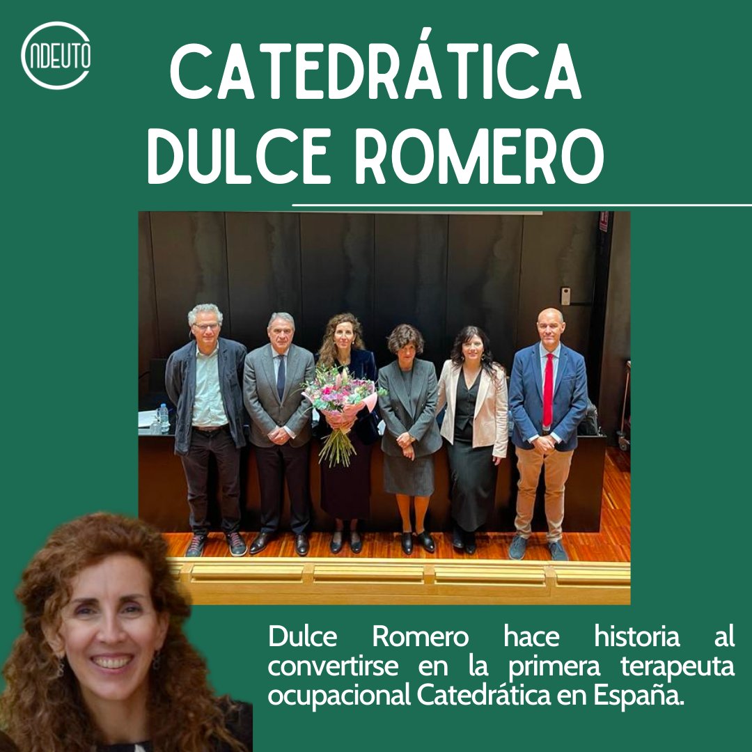 ¡Hoy es un día histórico para la Terapia Ocupacional en España!

Dulce Romero (<a href="/DulceRomeroAyus/">Dulce Romero Ayuso</a>, profesora de la <a href="/CanalUGR/">Universidad Granada</a>) se ha convertido, tras una formidable defensa, en la primera terapeuta ocupacional en España en alcanzar el título de Catedrática de Universidad.