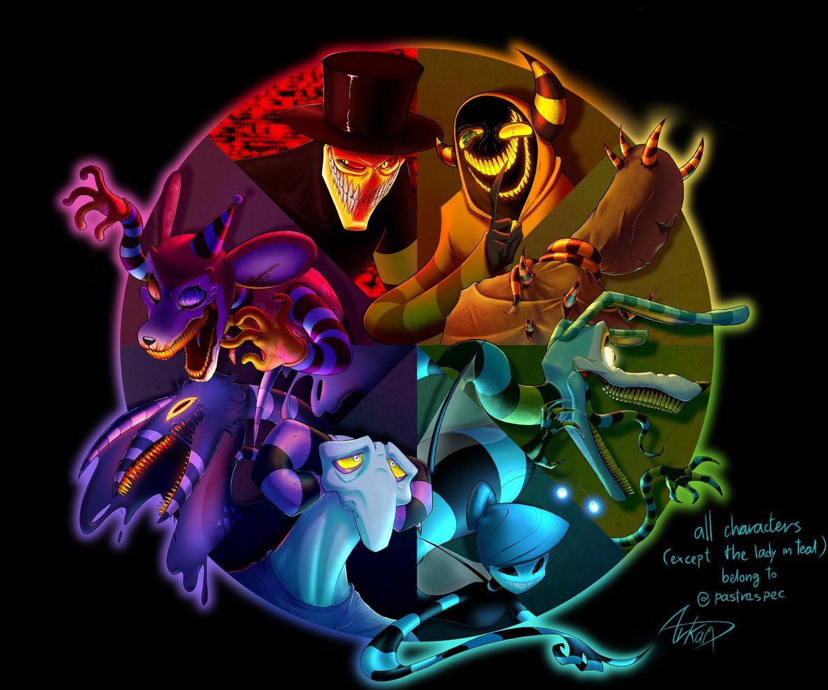_Arkaix_'s tweet photo. It is done. I cannot WAIT to find out what their role in the new DOAI is. Thank you Pastra for sharing this story with us!!

All characters (except for the lady) belong to @pastraspec 
#pastraart https://t.co/YwByuIGJ6D