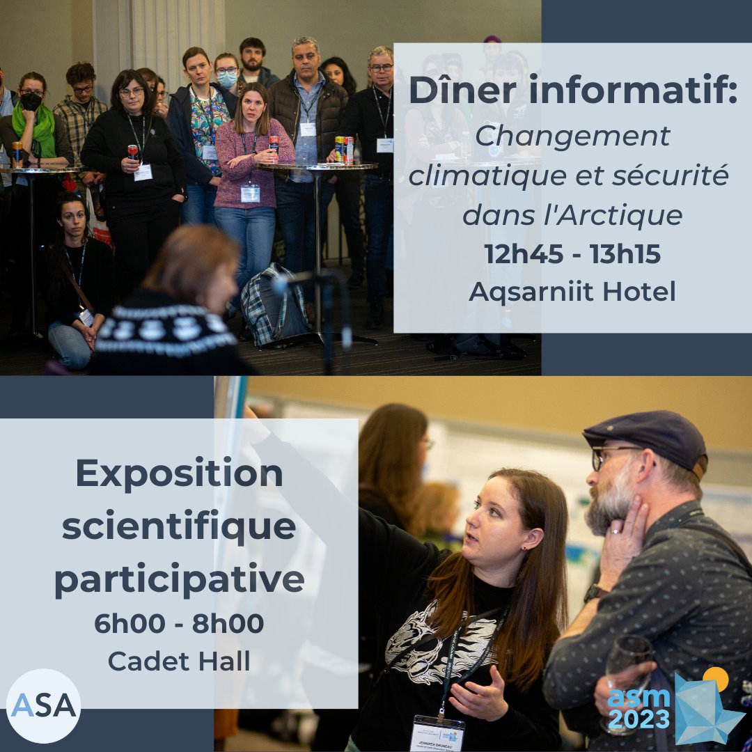Restez engagés et continuez à apprendre pendant les pauses repas de la journée ECNR avec le dîner informatique et l'exposition scientifique participative ! 
#ASM2023