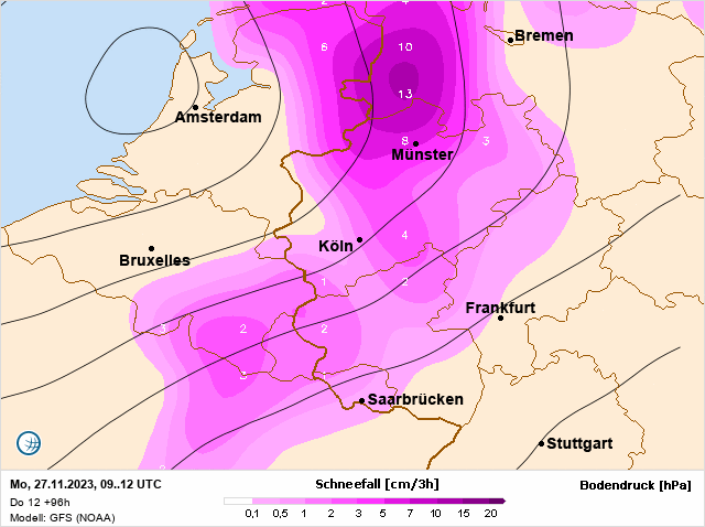 PvForecast's tweet photo. Gfs12z  maandag #sneeuw 
veel details nog afwachten #thewinterattack https://t.co/0Whh5t9y73