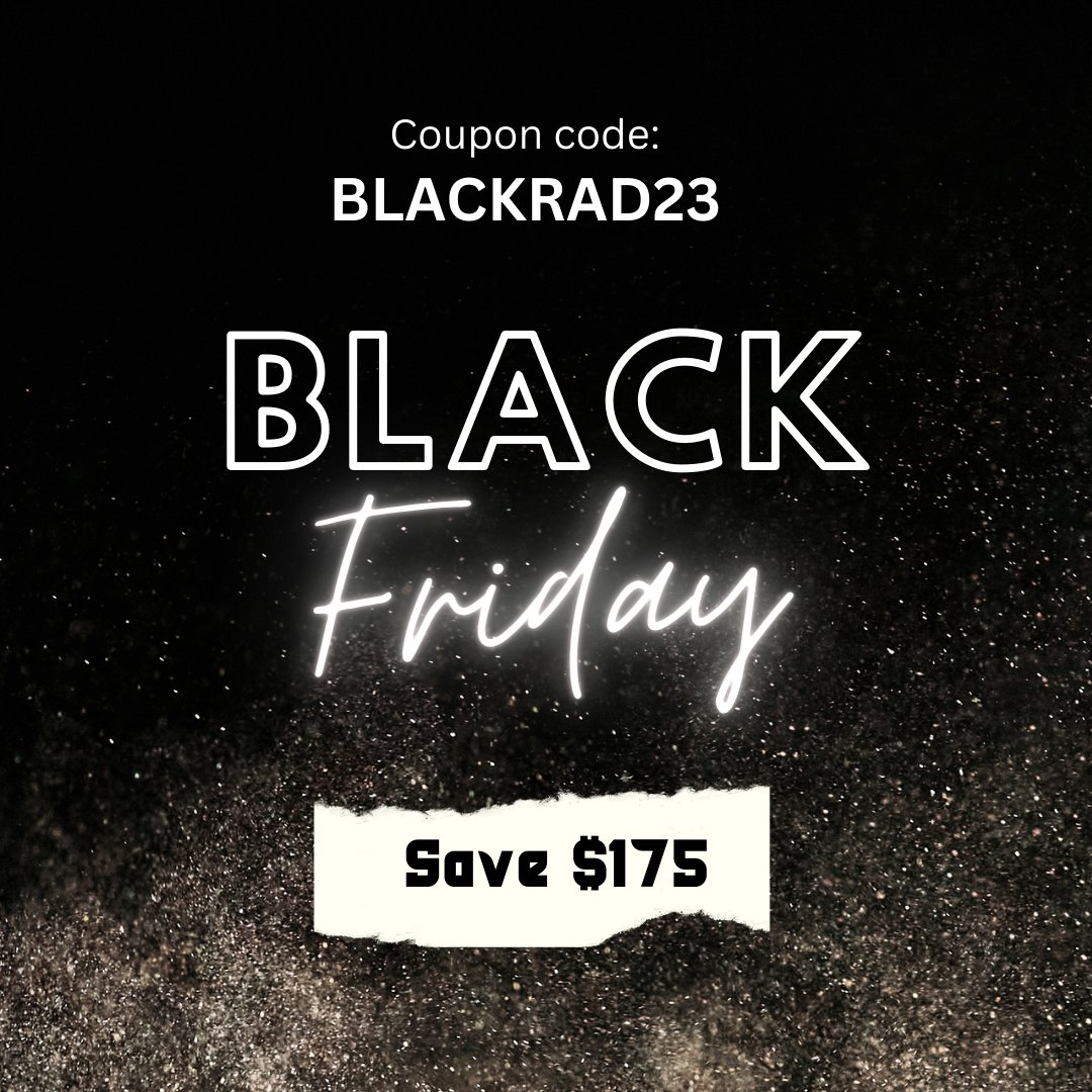 myradsystems's tweet image. This Black Friday, we&apos;re thrilled to unwrap an exclusive deal just for you! Use the coupon code BLACKRAD23 at checkout to enjoy a phenomenal 35% off on all RadSystems purchases.
Hurry, this offer is valid until 30th November, 2023. Don&apos;t miss your chance to save big.