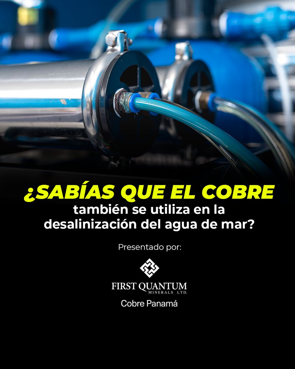 Publicidad presentada por <a href="/Cobre_Panama/">Cobre Panamá</a> 
¿Sabías que el cobre también se utiliza en la desalinización del agua de mar? Contribuye a la purificación del agua, un recurso cada vez más escaso.