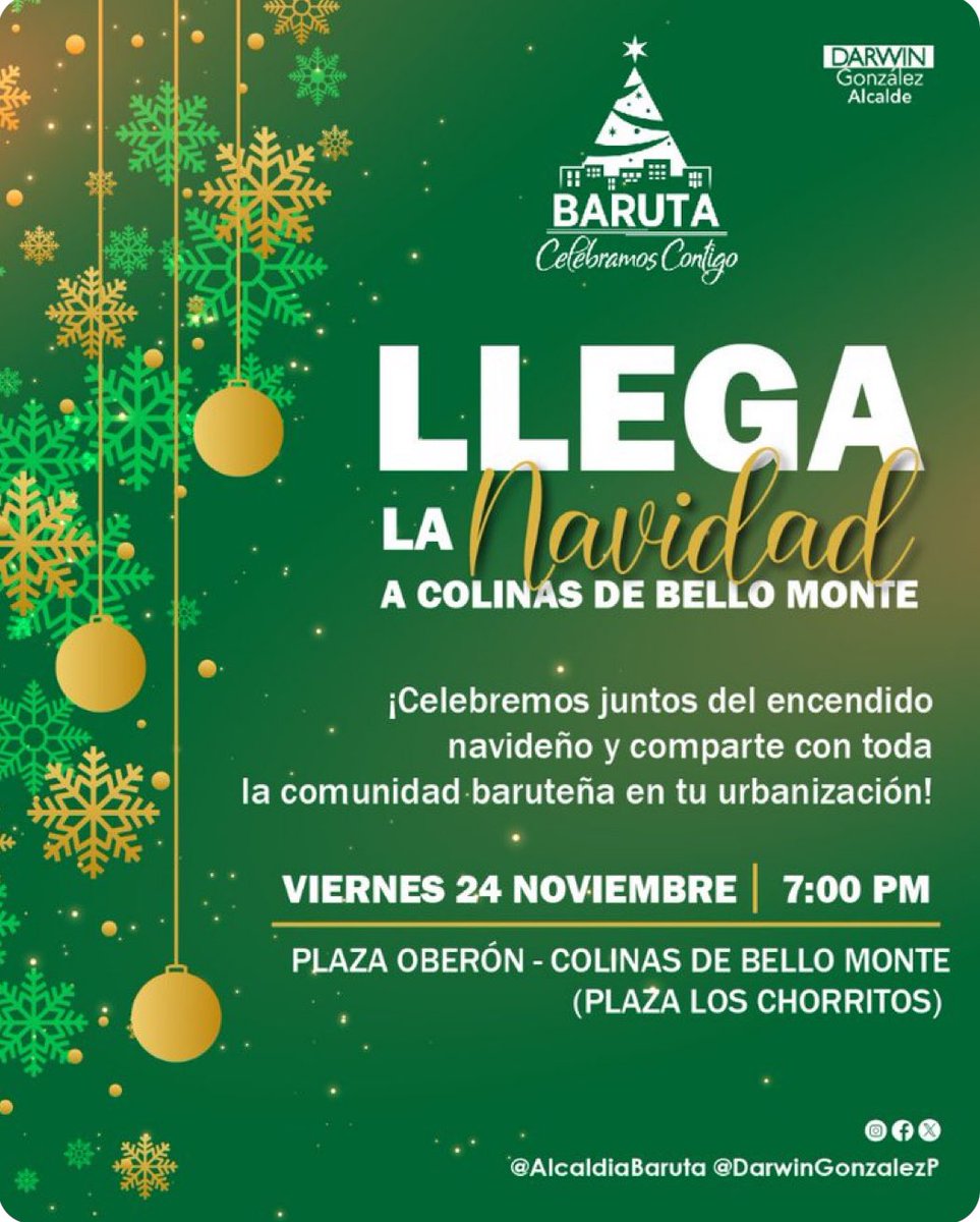 Mañana viernes a las 7 de la noche, encendido navideño en la Plaza Oberón.