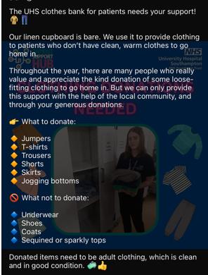 Acute Discharge Hub, UHS (@uhs_adhub) on Twitter photo Please consider <a href="/UHSFT/">University Hospital Southampton ๐</a> when you are having a sort out of clothes, this could make a big difference to a patients comfort. Thank you Please consider <a href="/UHSFT/">University Hospital Southampton ๐</a> when you are having a sort out of clothes, this could make a big difference to a patients comfort. Thank you