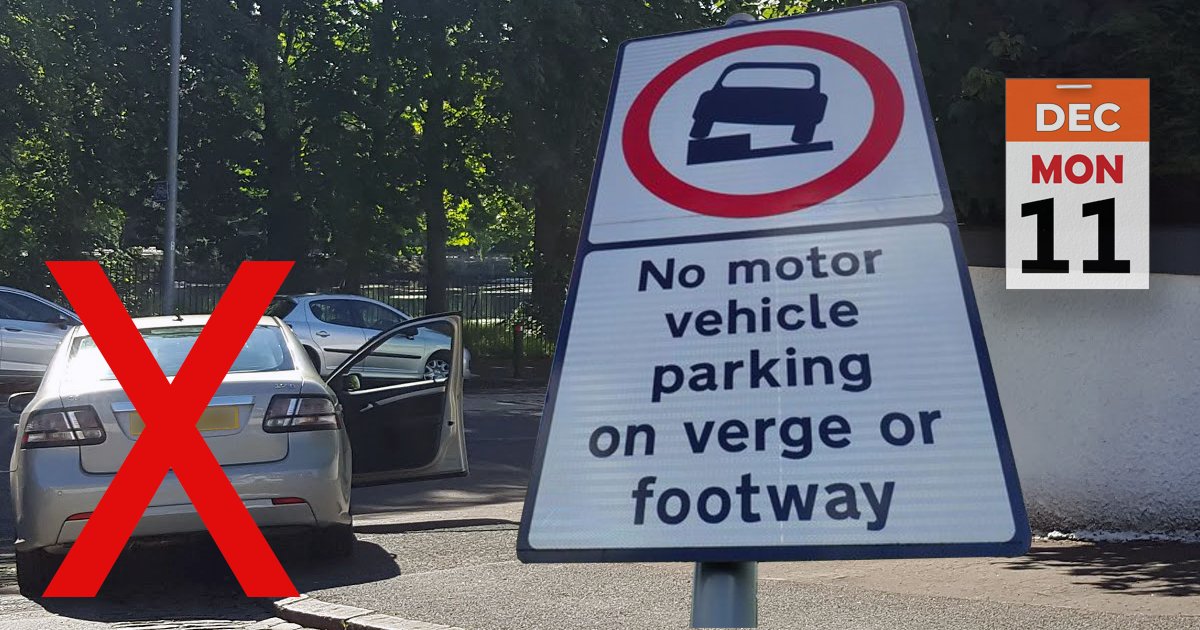 Cllr Gordon Wallace (@cllrwallace) on Twitter photo Just a note confirm pavement parking law comes into effect in Scotland on 11th Dec. Exemptions include where passage of emergency vehicles is impeded by vehicles parked on road. An educational approach to enforcement is being sought in <a href="/EastRenCouncil/">East Renfrewshire</a>. More info in due course. Just a note confirm pavement parking law comes into effect in Scotland on 11th Dec. Exemptions include where passage of emergency vehicles is impeded by vehicles parked on road. An educational approach to enforcement is being sought in <a href="/EastRenCouncil/">East Renfrewshire</a>. More info in due course.