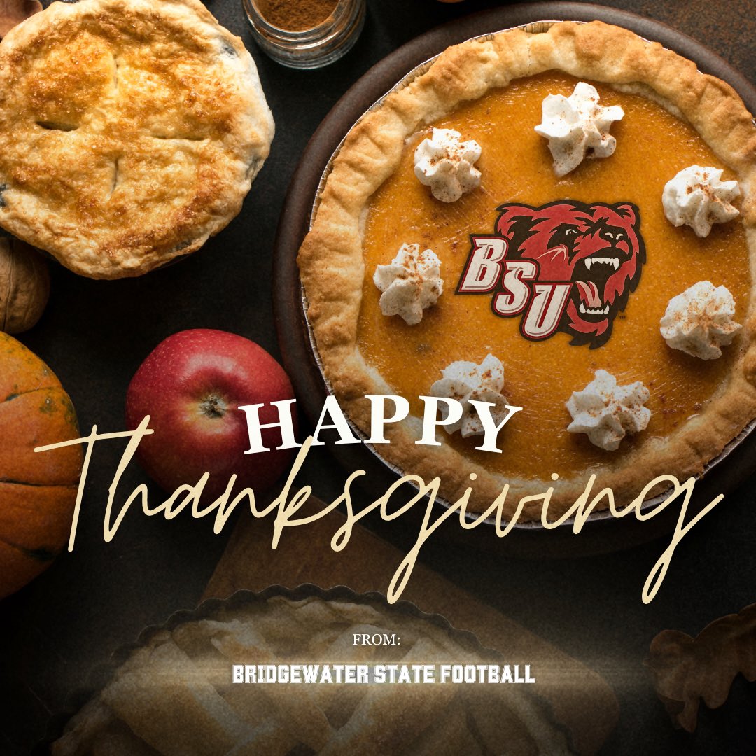 Happy Thanksgiving from your Bridgewater State Bears 🦃🏈