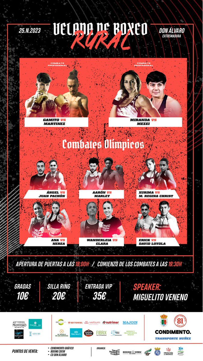 ExtremenaBoxeo's tweet photo. Para este finde semana, no olvides pasar por Don Álvaro a disfrutar del 🥊 Boxeo amateur y profesional https://t.co/HmJDJ6Ym00