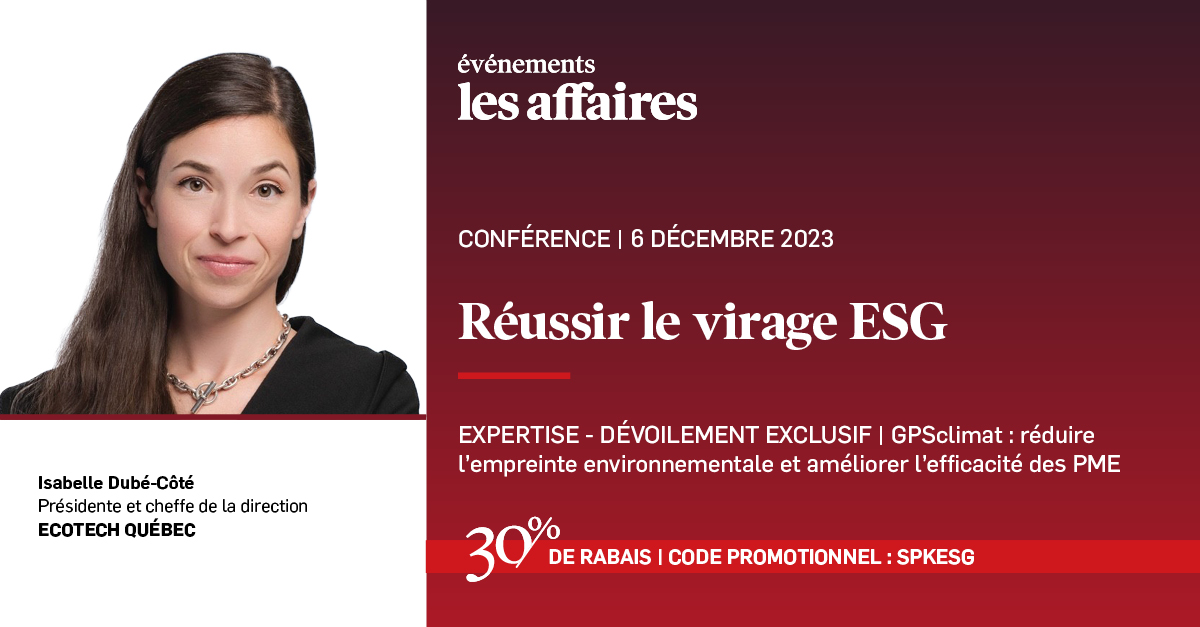 EcotechQuebec's tweet photo. Réussir son virage ESG avec #GPSclimat🚀Participez à la conférence en ligne avec @la_lesaffaires le 6 décembre ! Infos et inscriptions par ici, code promo : SPKESG 👉 https://t.co/wL2Qx2GKk6 #ESG #TechnologiesPropres https://t.co/nC2CYpXQrP