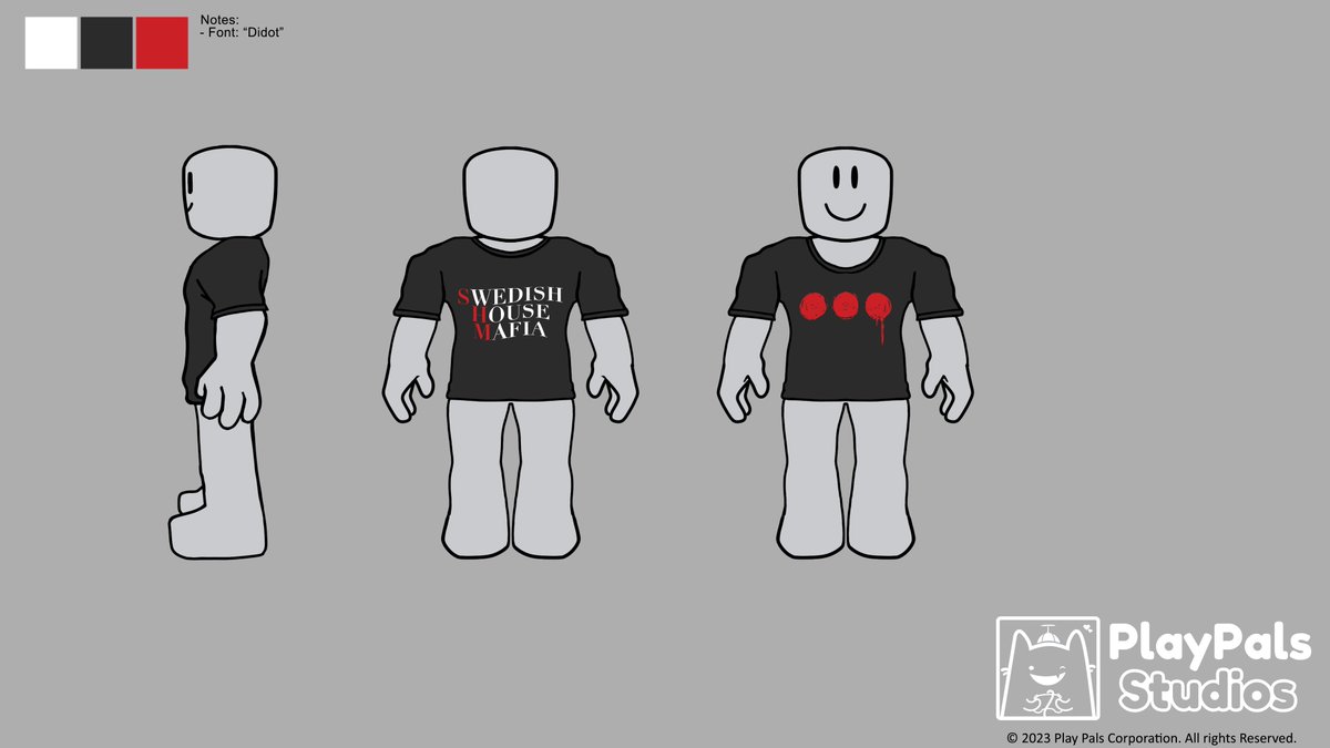 Been silent for a while, but I had the privilege of making some concept art for <a href="/PlayPalsStudios/">Play Pals Studios</a> when I was still working for them, so they could bring <a href="/swedishousemfia/">Swedish House Mafia</a> to <a href="/Roblox/">Roblox</a> ! Here's the UGC items I got to design for them! 

Interactive concert experience drops Dec 1st!!