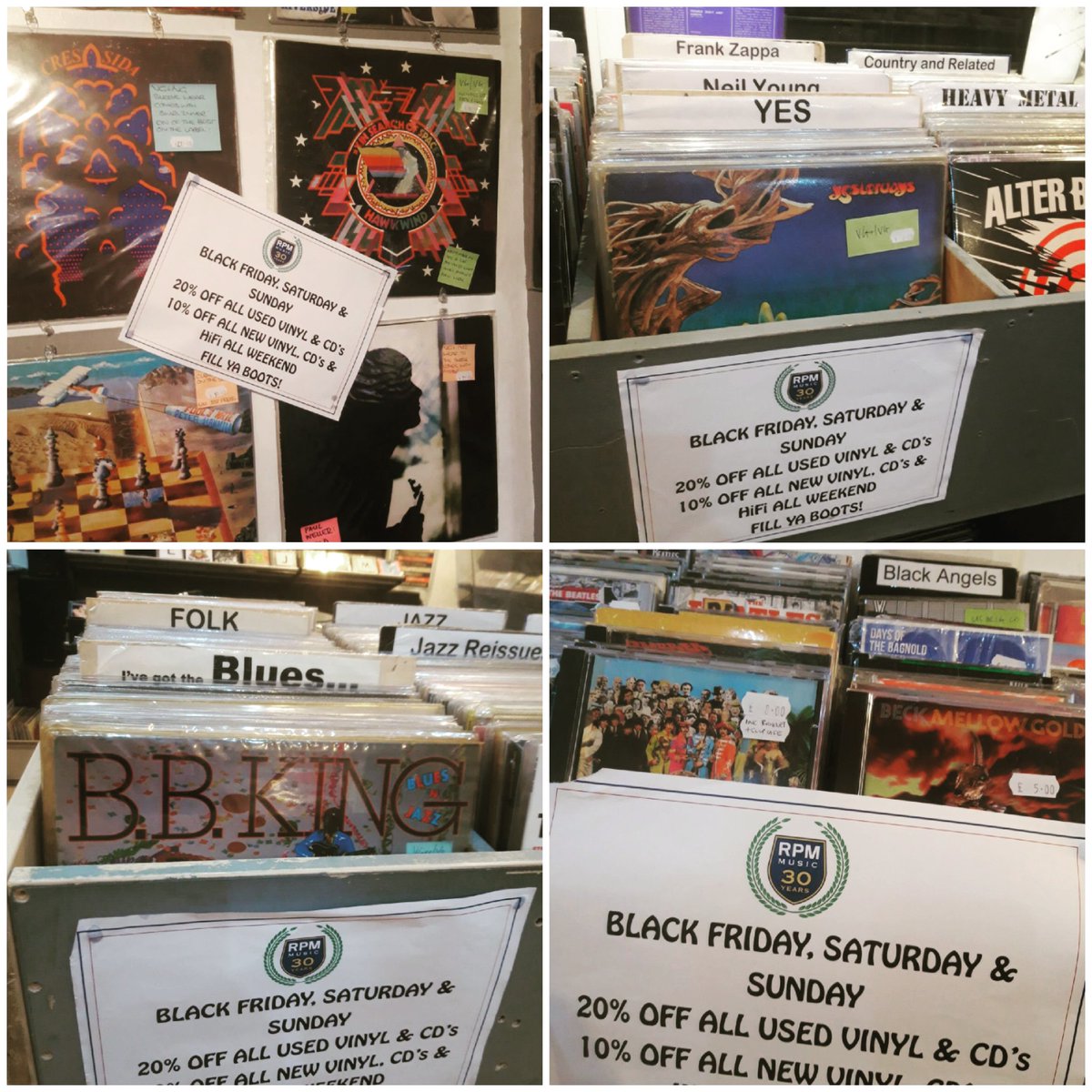 #BlackFriday2023 deal this weekend (Fri &amp; Sat) on all back catalogue titles....

10% off new vinyl &amp; cds
20% off used vinyl &amp; cds

Only exceptions are BlackFriday releases and special offer vinyl. #rsd #rsd23 <a href="/RSDUK/">Record Store Day UK</a> <a href="/NewcastleNE1/">Get Into Newcastle</a>