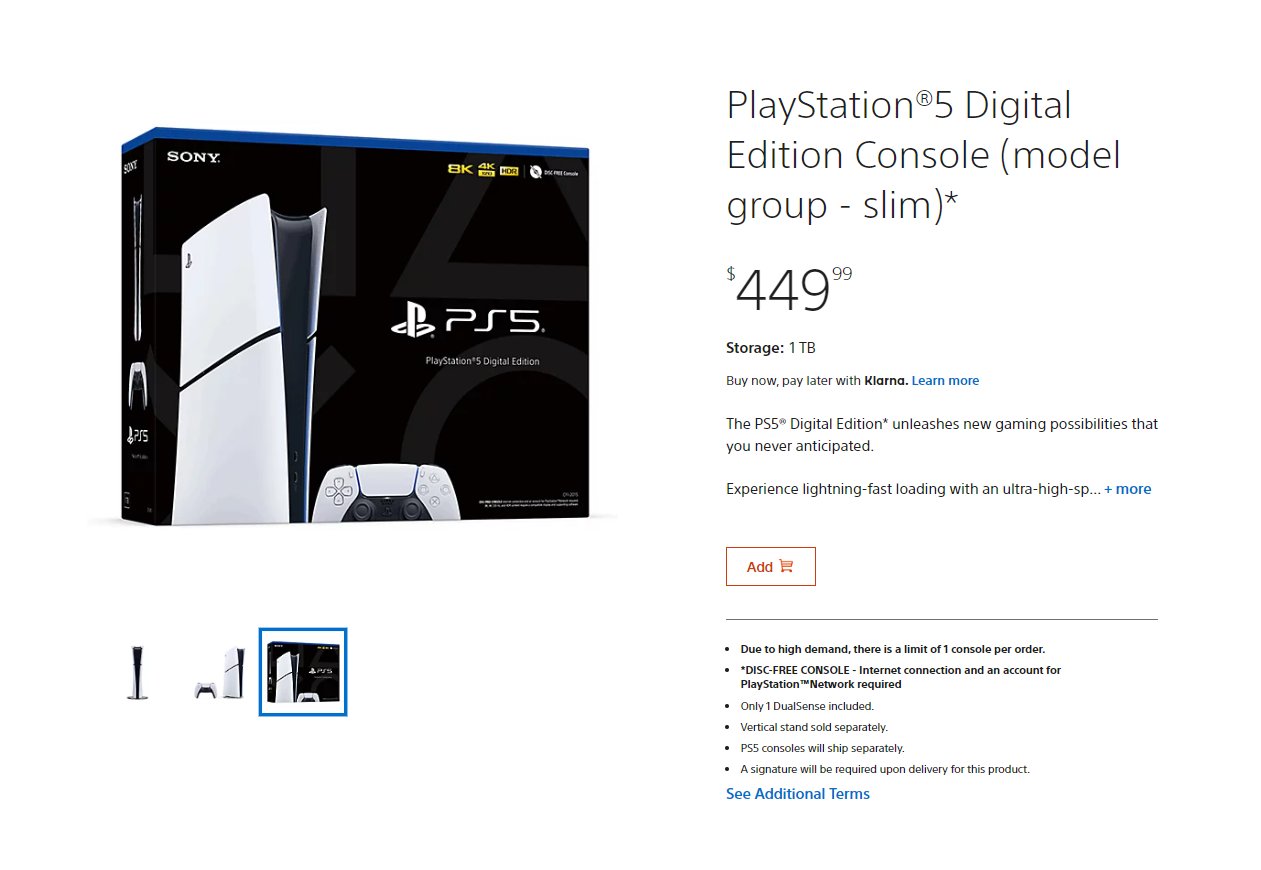 PlayStation®5 Digital Edition Console (model group - slim)*