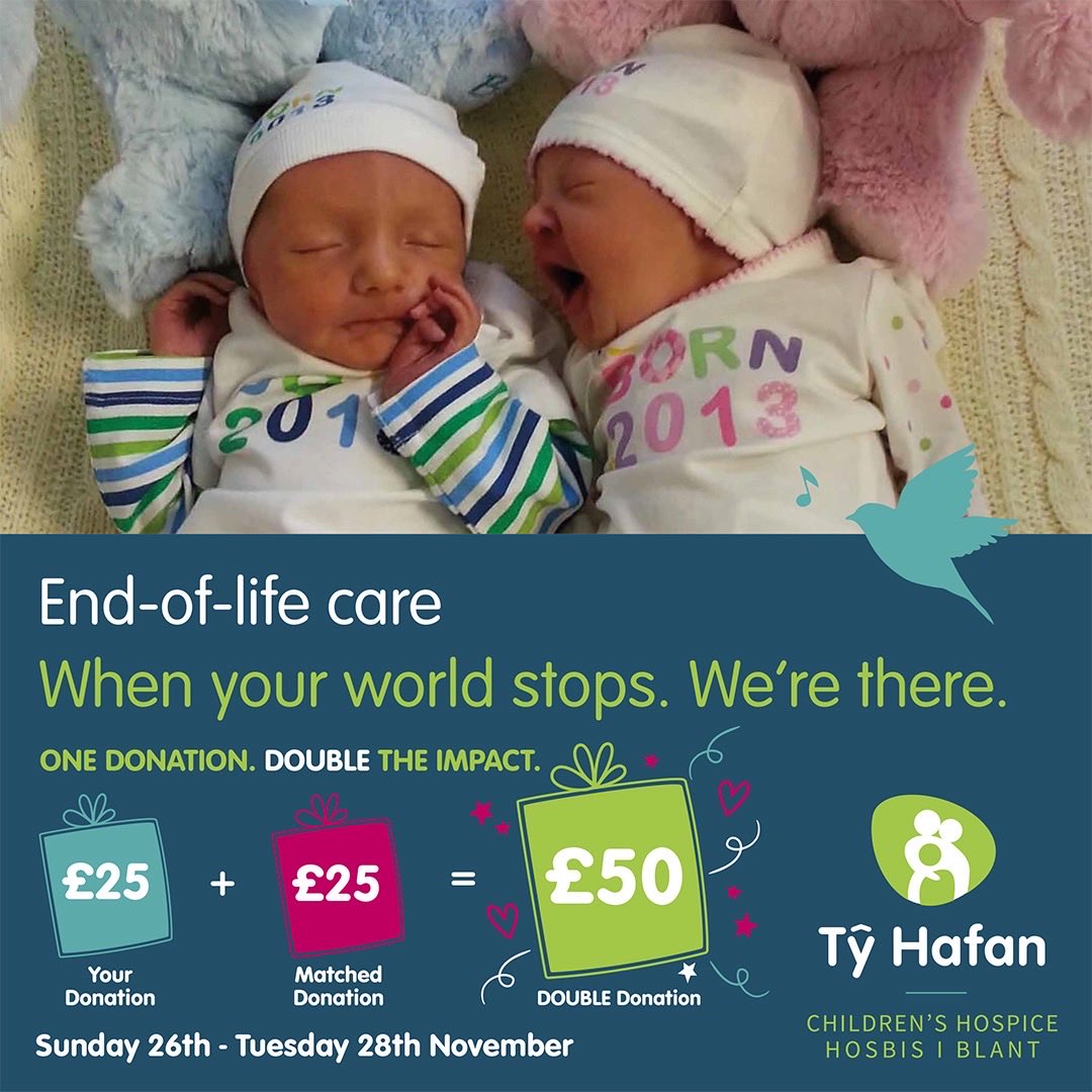 Please help Tŷ Hafan raise £350,000 during their 60 hour #WhenYourWorldStops appeal, so that they can be there for more families who need their support 💚 All donations will be DOUBLED during the appeal window. You’re the key to making a difference charityextra.com/whenyourworlds…