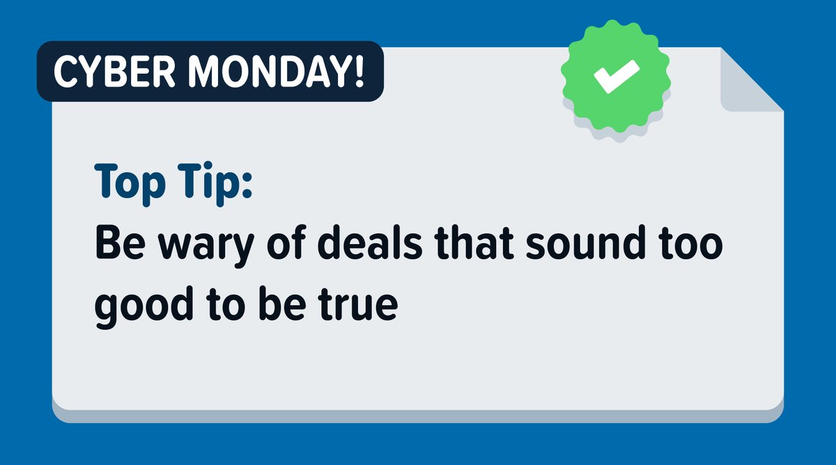 Avoid common scams this Cyber Monday with these tips!💡

Want to learn how to identify real cyber attacks? You can do just that in CyberStart’s gamified platform. 💻

Access CyberStart’s 200+ challenges for free when you sign up for CyberStart America - Link in bio.

#CyberMonday