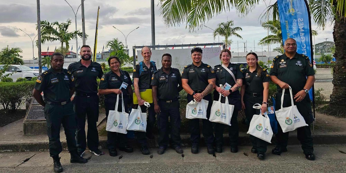 StJohnNZ's tweet photo. Looking back on the first week of the Pacific Games in the Solomon Islands 🇸🇧 😎 Some members of our Event Health Services team are helping out and supporting the athletes throughout the Games.@Sol2023x #Health #Event #Sol23 #Sol2023 #Sport #Pacific https://t.co/Qv9OYCV5ty