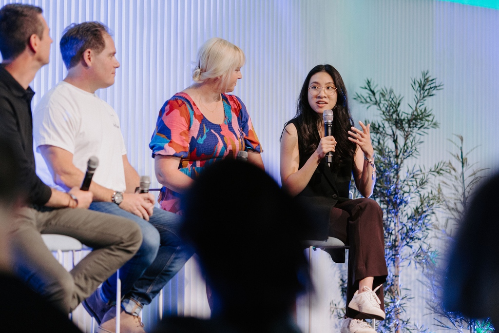 We are still thinking back to @Purpose_Conf earlier this month. Our own @v_vongsouthi was on a panel talking with Kelpy and @AirSeedTech about #innovation in #sustainability We thoroughly enjoyed meeting everyone at our #activation #purposeconference