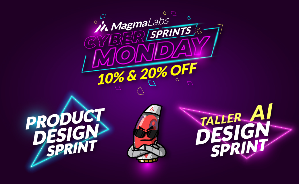 Innovative enterprises, seize our incredible Cyber Monday offers at MagmaLabs! Enjoy exclusive discounts on premium services. Connect with us to elevate your business to the next level. Seize this opportunity! 🚨 👀 

#WeAreMagma #promotions #CyberMonday #business #designsprint