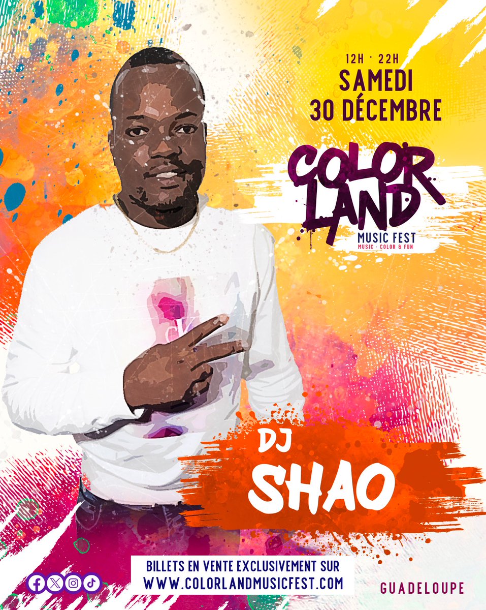colorlandfwi's tweet photo. 🎉 DJ Shao rejoint le line-up de la Color Land Music Fest !
🎶 Au fil des années, il est devenu une référence de la scène guadeloupéenne.
Toujours à la pointe des nouveautés, il saura animer cette #CLMF comme il se doit !
🎫 Billetterie en ligne :
https://t.co/hwUWUihD15 https://t.co/7CnGLtSa1R