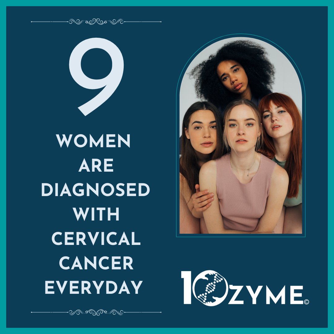 Every day, 9 brave women face cervical cancer diagnosis. At 10zyme, we're creating an at-home testing kit, catching high-risk HPV early, preventing cell changes and cervical cancer. Stand together and strive for a future with zero cases. #10zyme #CervicalCancer #AtHomeScreening